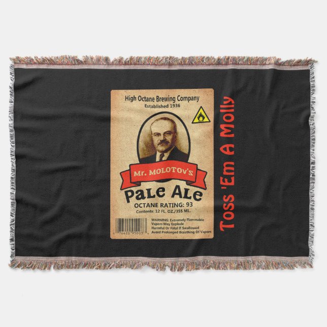 Mr. Molotov's Pale Ale Label Throw Blanket (Front)