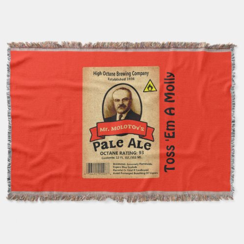 Mr Molotovs Pale Ale Label Throw Blanket