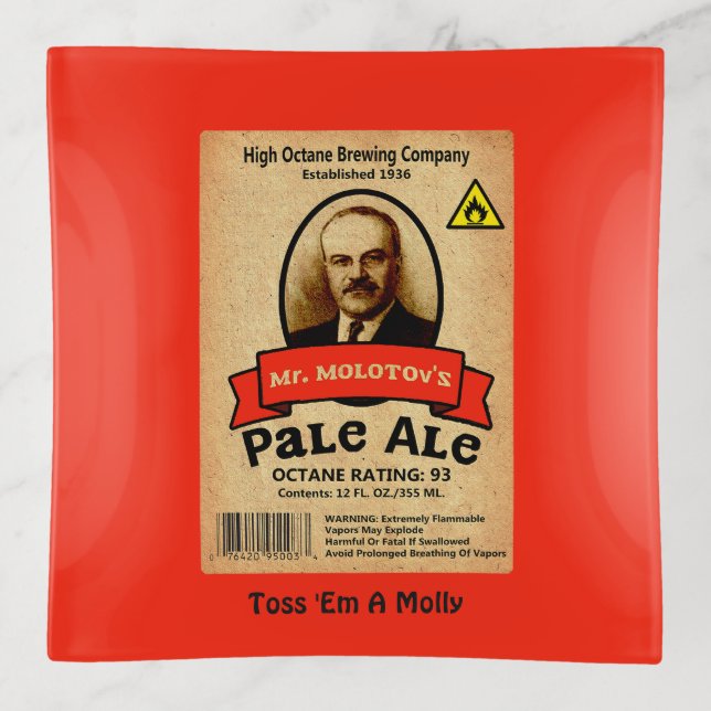 Mr. Molotov's Pale Ale Label Trinket Tray (Front)