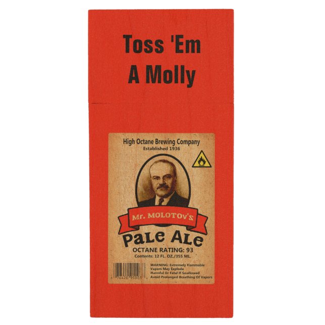 Mr. Molotov's Pale Ale Label Wood Flash Drive (Front Vertical)