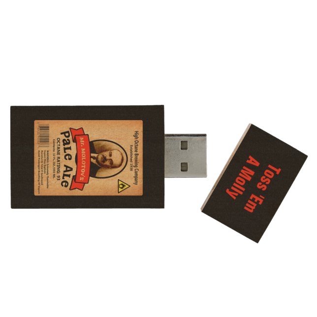 Mr. Molotov's Pale Ale Label Wood Flash Drive (Opened)