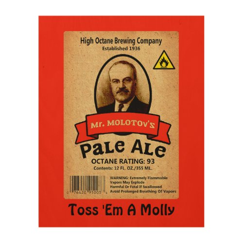 Mr Molotovs Pale Ale Label Wood Wall Art