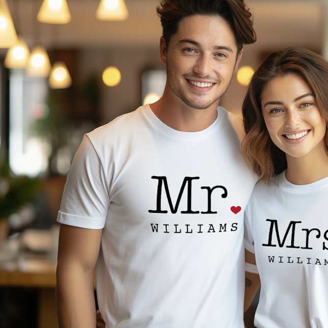 Mr Monogram Heart Last Name Wedding Tri-Blend Shirt (Creator Uploaded)