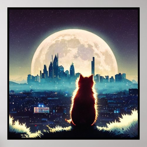 Mr Moon Where is my Purr_ever Home Cat Poster