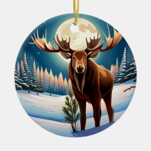 Mr Moose Ceramic Ornament (Front)