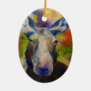 Mr. Moosey Moose Ceramic Ornament