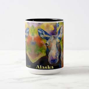 Mr. Moosey Moose Coffee Mug_ALASKA Two-Tone Coffee Mug