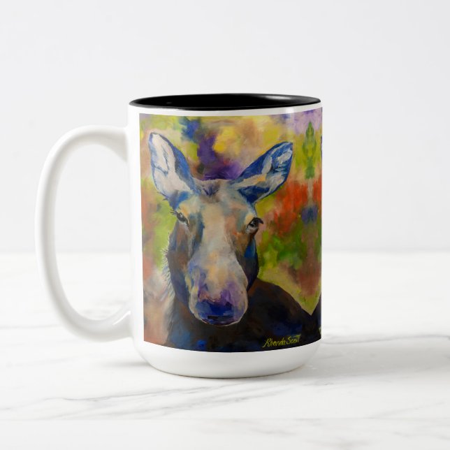 Mr. Moosey Moose Two-Tone Coffee Mug (Left)