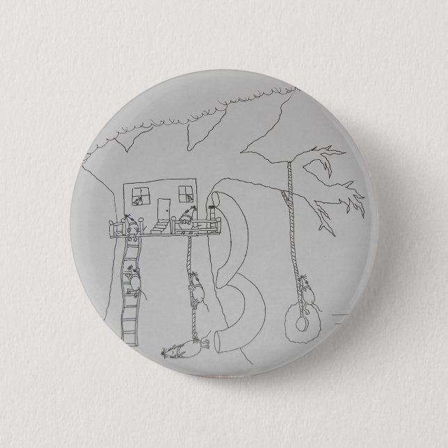 Mr. Mouse Treehouse Pinback Button (Front)