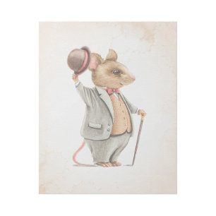 Mr. Mouse Vintage Look Nursery Art