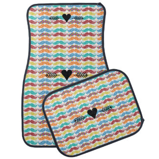 Mr. Moustache Hipster Pattern Car Mat