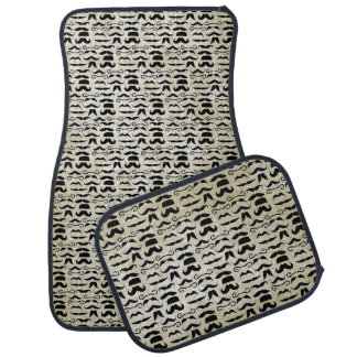 Mr. Moustache Hipster Pattern Car Mat