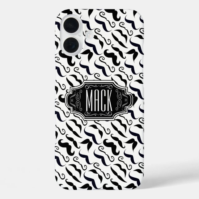 Mr. Moustache Hipster Pattern Case-Mate iPhone Case (Back)
