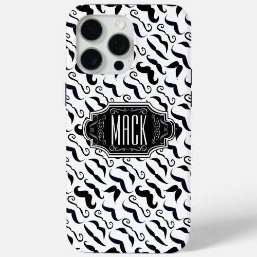 Mr Moustache Hipster Pattern iPhone 15 Pro Max Case