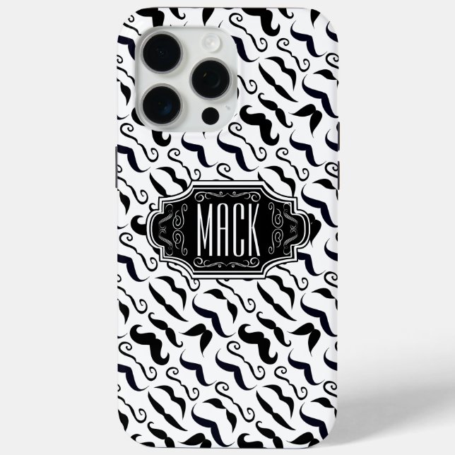 Mr. Moustache Hipster Pattern Case-Mate iPhone Case (Back)