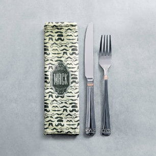 Mr. Moustache Hipster Pattern Cloth Napkin