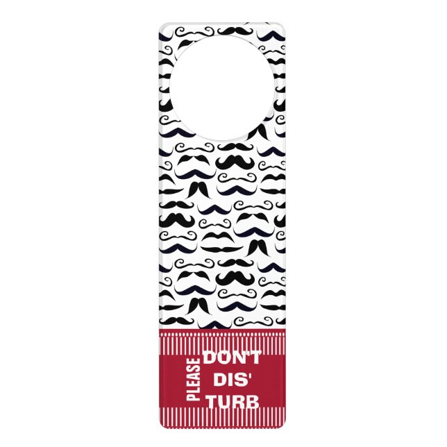 Mr. Moustache Hipster Pattern Door Hanger (Front)