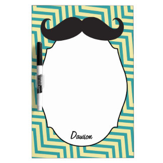 Mr. Moustache Hipster Pattern Dry-Erase Board
