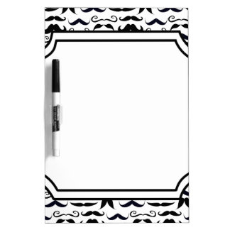 Mr. Moustache Hipster Pattern Dry Erase Board