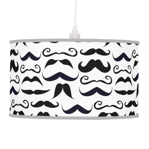 Mr Moustache Hipster Pattern Hanging Lamp