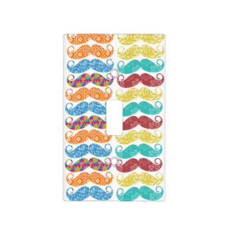 Mr. Moustache Hipster Pattern Light Switch Cover