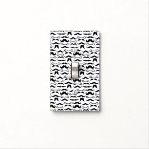 Mr. Moustache Hipster Pattern Light Switch Cover