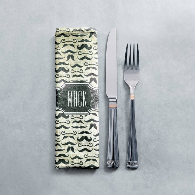 Mr. Moustache Hipster Pattern Napkin (Creator Uploaded)