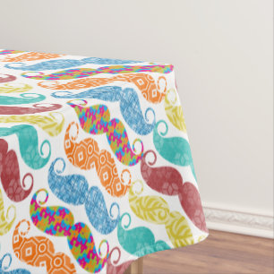 Mr. Moustache Hipster Pattern Tablecloth
