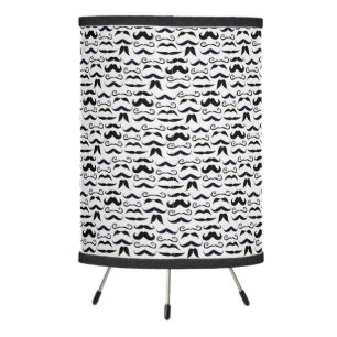 Mr. Moustache Hipster Pattern Tripod Lamp