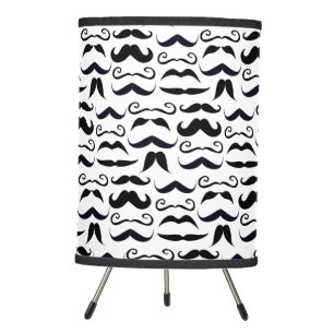 Mr. Moustache Hipster Pattern Tripod Lamp