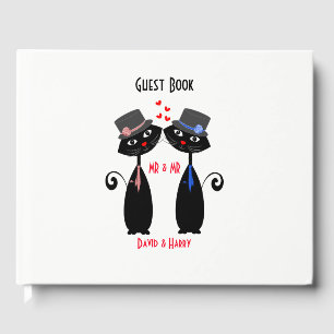 Mr & Mr Cute Cats Personalized Guest Book