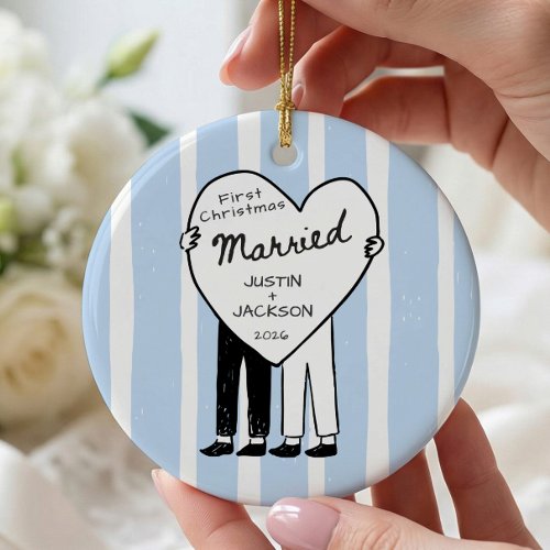Mr & Mr First Christmas Married Ornament