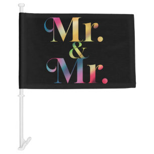 Mr. & Mr. Gay Bachelor Party Gay Marriage Car Flag
