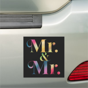 Mr. & Mr. Gay Bachelor Party Gay Marriage Car Magnet