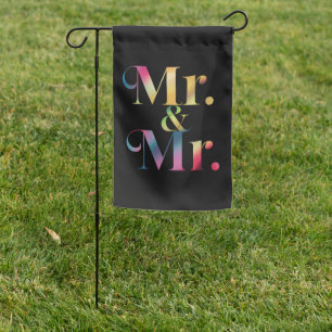 Mr. & Mr. Gay Bachelor Party Gay Marriage  Garden Flag