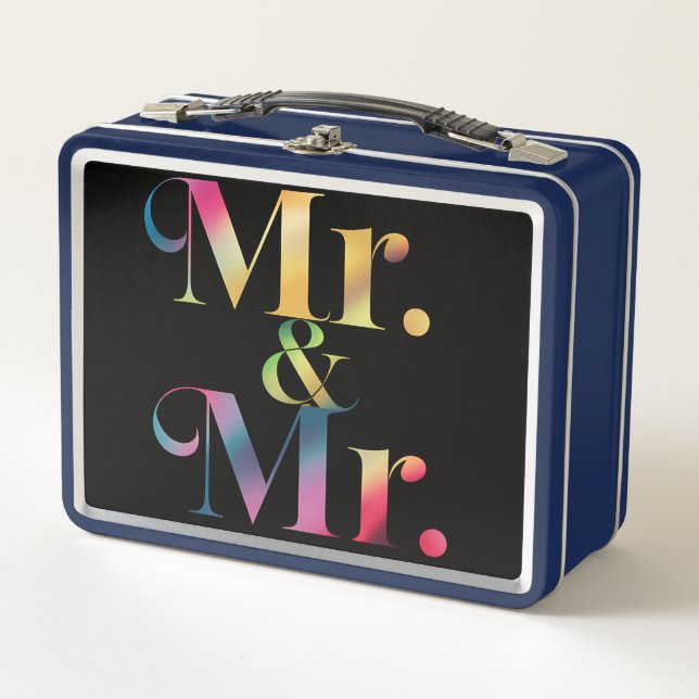Mr. & Mr. Gay Bachelor Party Gay Marriage  Metal Lunch Box (Front)