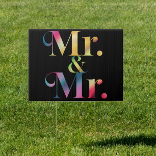 Mr. & Mr. Gay Bachelor Party Gay Marriage Sign