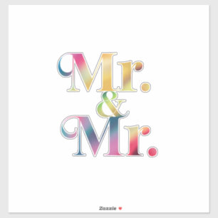 Mr. & Mr. Gay Bachelor Party Gay Marriage  Sticker