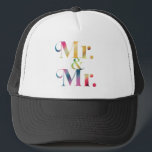 Mr. & Mr. Gay Bachelor Party Gay Marriage  Trucker Hat<br><div class="desc">Mr. & Mr. Gay Bachelor Party Gay Marriage</div>