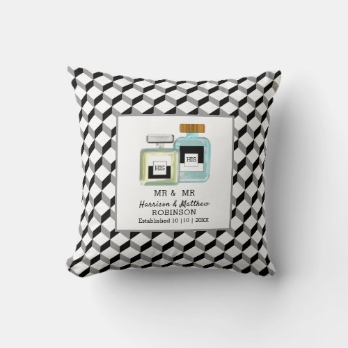 Mr  Mr Gay Couple Personalized Wedding Throw Pillow