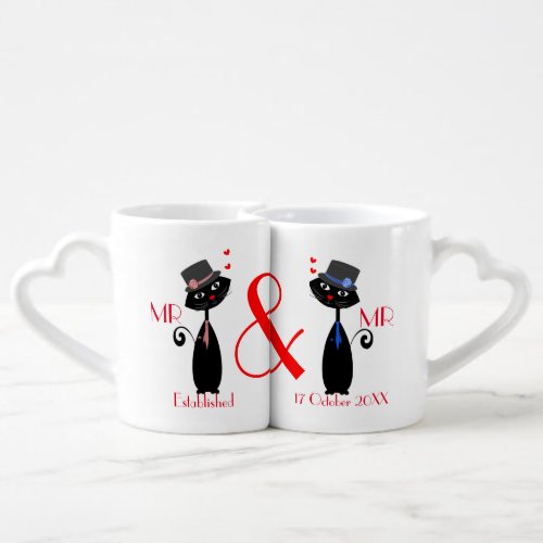 Mr & Mr Gay Couples Personalized Wedding Gift Coffee Mug Set