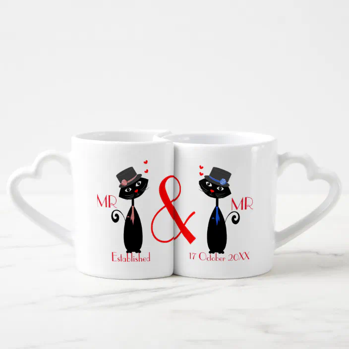 Wedding personalised Mugs gifts just married Mr & Mrs New couple Keepsakes