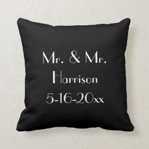 Mr. & Mr. Gay Wedding Anniversary Throw Pillow