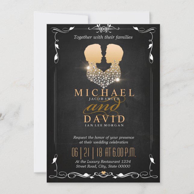 Mr.& Mr.  - Gay Wedding Invitation (Front)