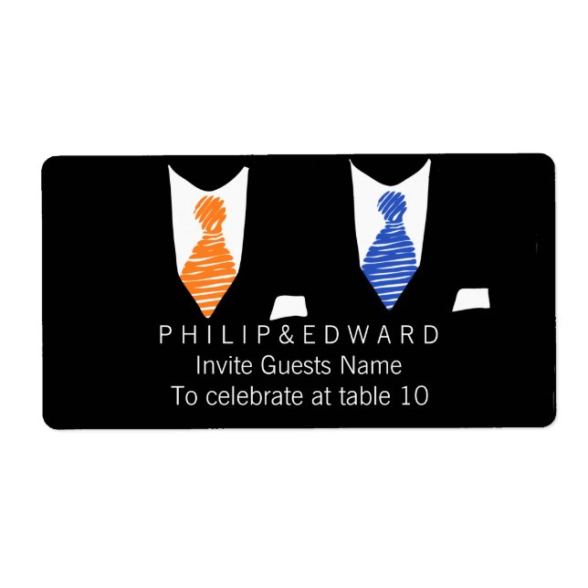 Mr & Mr Gay Wedding Personalized Label (Front)