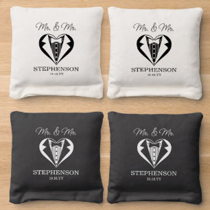 Mr &. Mr Grooms Wedding Custom Name Cornhole Bags
