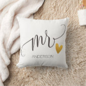Mr.|Mr.& Mrs.| Calligraphy|Personlized Wedding-2 Throw Pillow (Blanket)