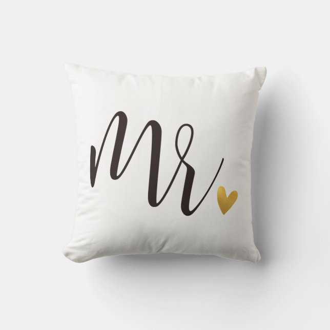 Mr.|Mr.& Mrs.Wedding Gift Throw Pillow (Front)