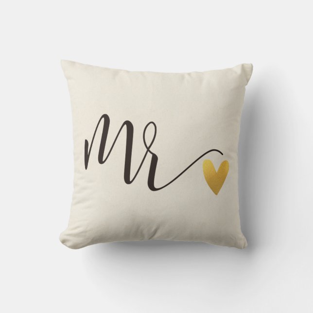 Mr.|Mr.&Mrs.Wedding Throw Pillow (Front)