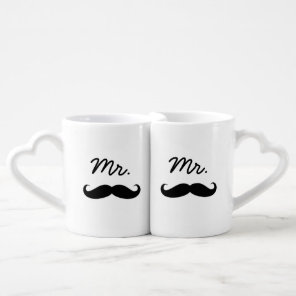 Mr. & Mr. Mustache & Mustache Coffee Mug Set